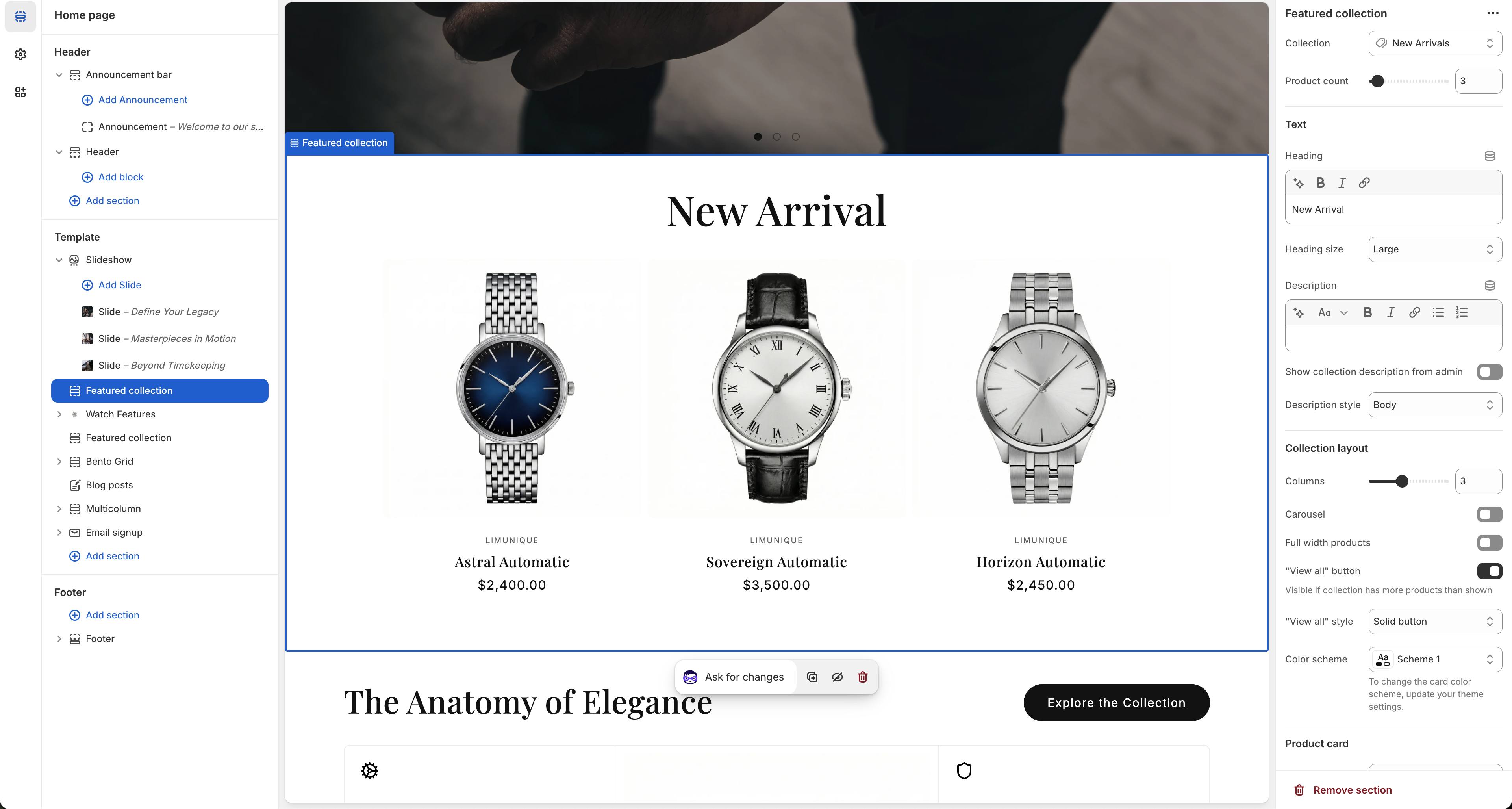 Featured Collection Configuration