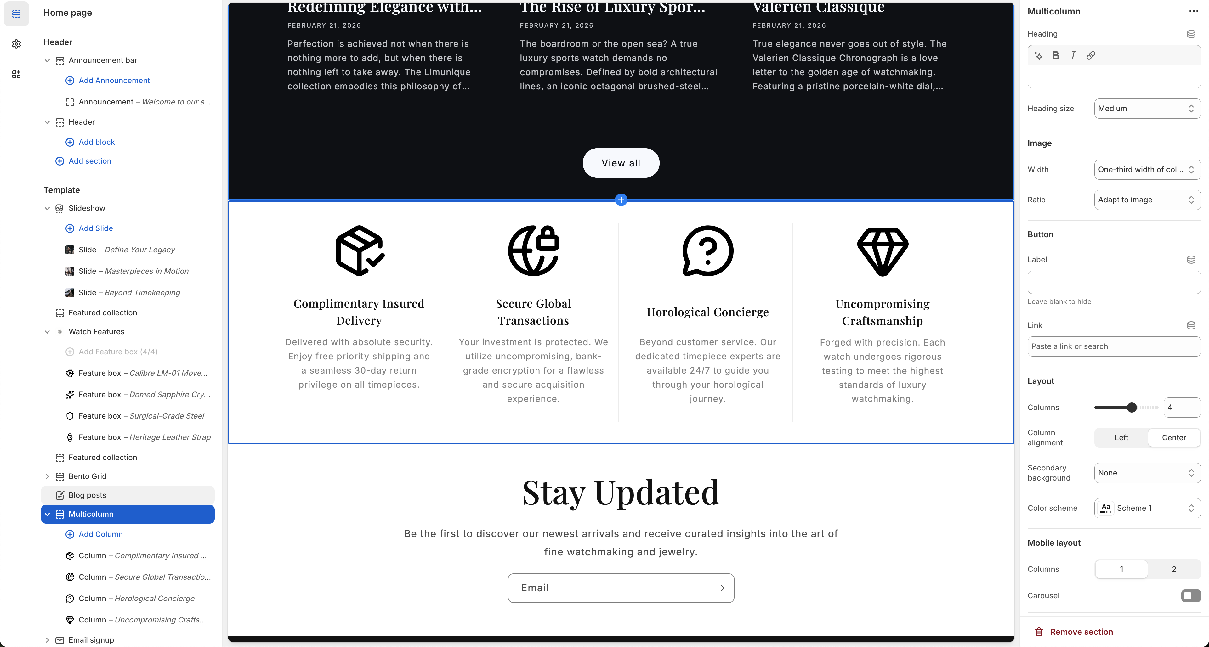 Email Signup Configuration