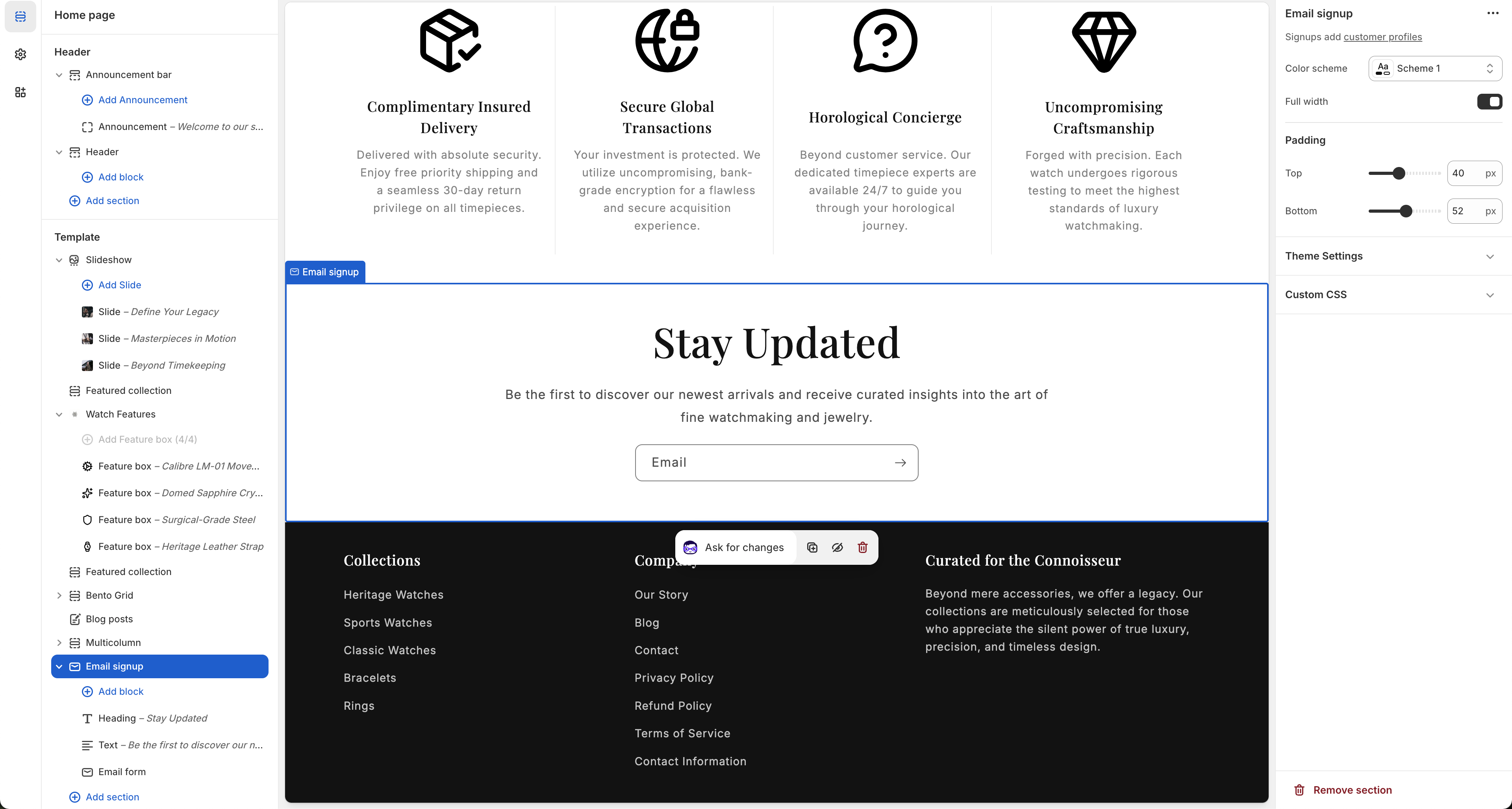Footer Configuration